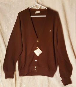 Christian Dior Vintage Brown Button Down Logo Embroidered Cardigan XL W/Tag Mens - Picture 1 of 10