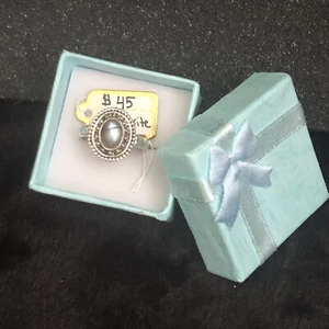 Splendido anello solitario in labradorite in argento sterling 925 misura 7 - Foto 1 di 6