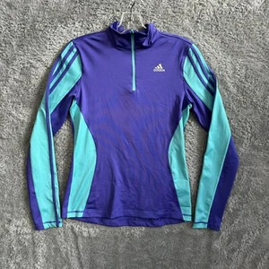 Adidas Womens Climalite Quarter Zip Pullover  Purple/Teal  Size XS - Picture 1 of 7