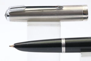 Pluma Estilográfica Ancha Negra Parker 51 Demi India De Colección (c1950) - Imagen 1 de 10