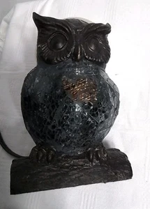 Lampada da tavolo vintage stile Tiffany mosaico vetro colorato gufo luce notturna 6,5" - Foto 1 di 22