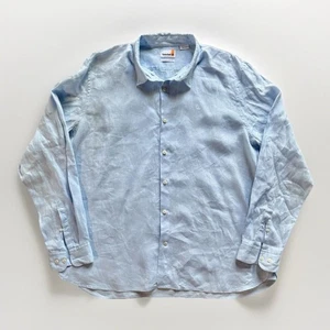 Timberland Long Sleeve Button Down Shirt Mens Size 3XL Light Blue 100% Linen - Picture 1 of 11