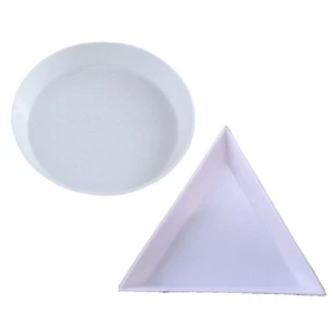 10 Pieces White Triangle Sorting Tray and 10 Pieces Round Plastic Bead Sortin... - Picture 1 of 7