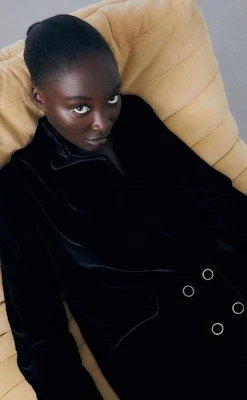 Chaqueta Blazer Relajada Terciopelo Negro Lavandería Viscosa Mezcla Seda Nueva con Etiquetas Talla L Foto 1 de 4