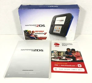 Nintendo 2DS Electric Blue Console BOX ONLY with Manual some wear SEE PHOTOS!! - Picture 1 of 7