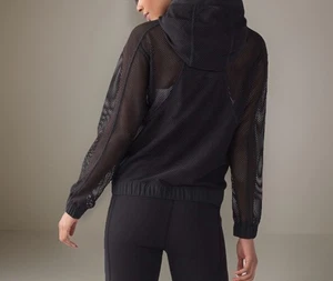 LULULEMON Mesh on Mesh Jacket Full Zip Hoodie Pockets Black Size 6 (S) EUC READ - Picture 1 of 14