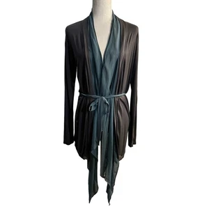 Nuevo con etiquetas Cárdigan Revolve Gypsy 05 Bambú Seda Cascada Abierta Corbata Gris Verde Mediano  - Imagen 1 de 11