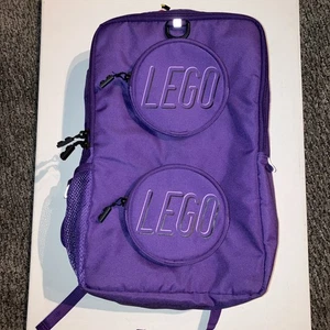 LEGO Stein Rucksack - lila mit gelbem Innenraum - Unisex Büchertasche 16 Zoll - Bild 1 von 13