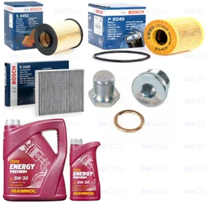 BOSCH SERVICE KIT passend für FORD KUGA 2.0 2008> LUFT ÖL INNENRAUMFILTER WANNE STOPFEN ÖL - Bild 1 von 1