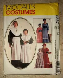 Child McCall 2337 Costume Pattern Pilgrim Pioneer Dress Apron UNCUT Size 7 8 - Picture 1 of 3