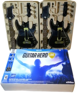 Wii U Guitar Hero Live Bundle *2× Guitars *2× Straps *No Dongles *No Game ✅ - Picture 1 of 11