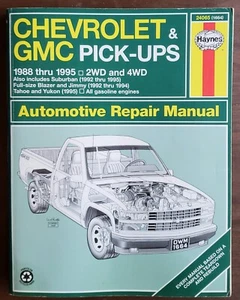 Chevrolet GMC Pick-Up 1988-95 Suburban Blazer Tahoe Haynes Repair Manual 24065 - Imagen 1 de 3