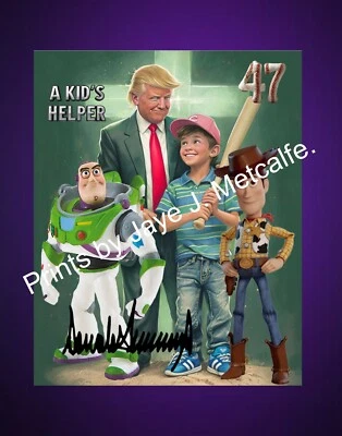 Bola de beisebol Donald Trump estampa 8x10.  KID'S HELPER - Imagem 1 de 4