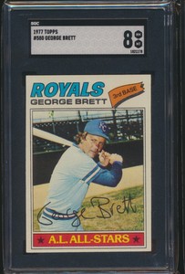 1977 Topps #580  George Brett Royals SGC 8 NM/MT HOF DEAD CENTERED!