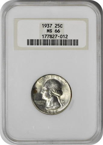 1937-P Washington Quarter MS66 NGC Cover