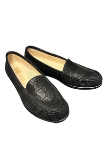 SAS Shoes 9 N Simplify Snake Print Casual Loafer Flats Black womens EUC - Picture 1 of 6