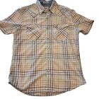 Levi's Men's Casual Shirt Pearl Snap Western Check Size M Slim Fit Soft Cotton