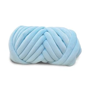 Velvet Chunky Yarn Bulky Giant Arm Knitting Yarn, Super Soft 2.2lb Light Blue - Picture 1 of 8