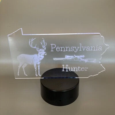 Pennsylvania Hunter Gift Custom Color Changing LED Night Light Lamp With Remote - Image 1 of 4