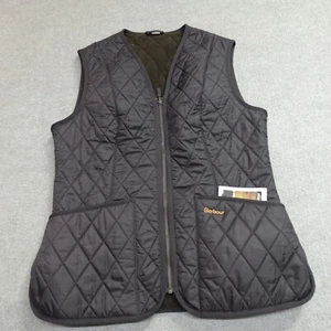 Barbour Womens Vest 8 Brown Full Zip Quilted Fleece Betty - Picture 1 of 9