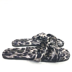 Rachel Zoe Womens 10 Slipper Slides Leopard Velvet Lounge Flat Sandal - Picture 1 of 8