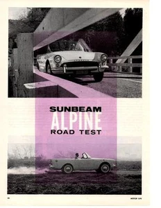 Sunbeam Alpine 1961 ~ prueba de carretera original de 6 páginas/artículo/anuncio - Imagen 1 de 1