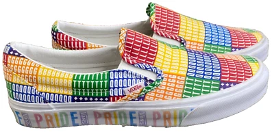 VANS Mens 10 Classic Slip-on PRIDE LGBTQ+ Gay Rainbow Skate Colorblock Sneaker - Photo 1/4
