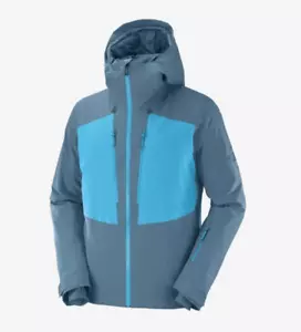 Salomon Ski Snowboard Men's Medium Highland Winter Insulated Jacket Mallard Blue - Picture 1 of 8