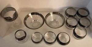 Lot Of 12 Vintage Dorothy Thorpe Pieces Glasses Pitcher Creamer Bowls MCM - Picture 1 of 9