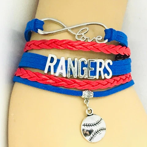 Texas Rangers Baseball Infinity Love Braided Adjustable Bracelet Free Shipping Cover