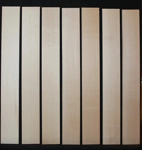 Diapasón de guitarra de arce duro aserrado en cuarto de cuarto (arce de roca) en blanco. Se vende individualmente - Imagen 1 de 3