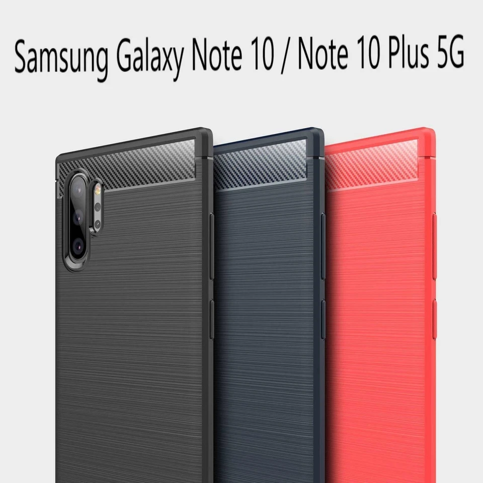 PIXFAB Custodia telefono gel antiurto armatura nera trasparente per Samsung Galaxy Note 10+ Plus 5G