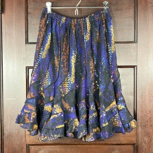 VTG Dimri Black Skirt Full Flare Women's Medium Sheer Lined Witchy Goth Whimsy - Picture 1 of 15