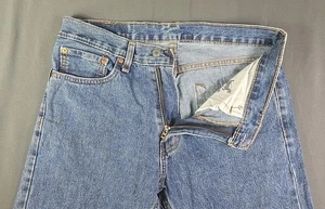 Pantalones de mezclilla Levi 505 para hombre 32x32 azul lavado medio calce regular pierna recta ropa de trabajo - Imagen 1 de 20