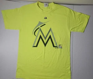Majestic Athletic Herren T-Shirt Miami Marlins Gelb Kurzarm - Bild 1 von 4