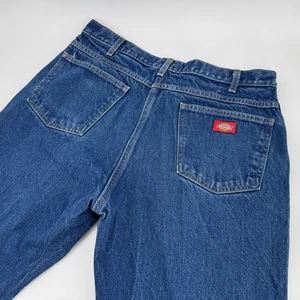 Vintage Dickies Arbeitsjeans Herren 34x30 Blau Straight Mid Rise Cowboy Baumwolle Y2K - Bild 1 von 14