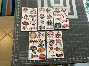 San Francisco 49ers Lot Of 5 Sticker Sheets, Mcaffery, Deebo, Rice Montana, - Picture 1 of 6