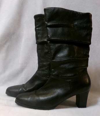 BOTAS ESTILO HOLGADAS HASTA LA RODILLA EASY STREET NEGRAS DE CUERO/INMITACIÓN - 7 - 7,5 Foto 1 de 4