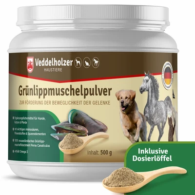 Natürliches Grünlippmuschelpulver Hund 500g Grünlippmuschel für Hunde Akzeptanz - Bild 1 von 4