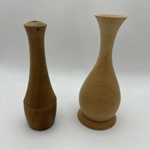 Paar Holzstielvasen - ca. 14 cm hoch - Bild 1 von 2