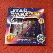 Vintage Star Wars Push Pin Collector 12 Piece Set - 1997 Roseart Golden NEW!