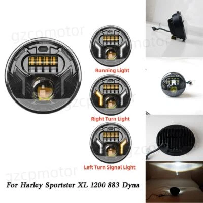 5.75 英寸 LED 车头灯带转向信号适用于 Harley Davidson Sportster 883 1200 — 第 1/4 张图片