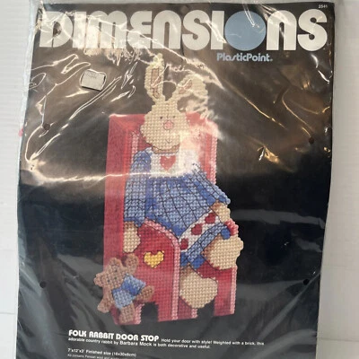 Tope de puerta Dimensions Folk Rabbit 1995 lona de plástico #2541 nuevo de stock Foto 1 de 4