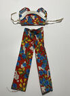 Vintage Barbie Blue, Red, Yellow Flower Pants And Top