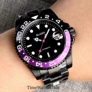 NH35A Movement PVD Mens Automatic Watch 40mm Sapphire Crystal Date Black Dial - Picture 1 of 18