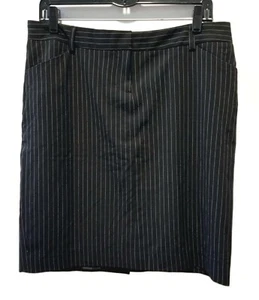 NWT Poetry Clothing Black / White Pinstripe Pencil Skirt-Center Back Slit-Lined - Picture 1 of 6