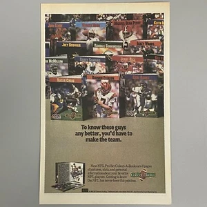 NFL Pro Set Sammeln A Bücher Carl Sparschwein Boomer Esiason 1991 Retro Werbung - Bild 1 von 7
