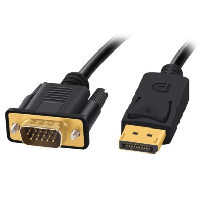 H17 Display Port To VGA Cable 1.8m Gold Plated 1080P Dp Plug To VGA - Image 1 of 4