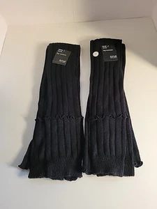 A.N.A Leg Warmers Black Thigh High 2 Pair - Picture 1 of 5