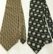 Lot Of 2 Men's Ties Unisef United Nations All Silk Yellow Black Hand Made In USA